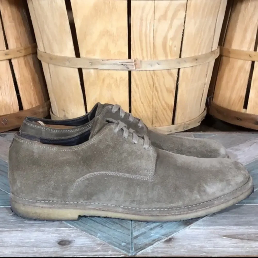 Allen Edmonds Southside Light Brown Suede Crepe Sole Oxfords Shoes Men Size 11.5
